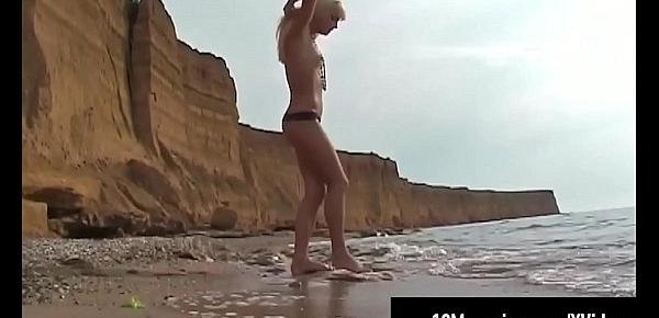  18 Magazine - Nastya Girl Poses On Beach Topless!
